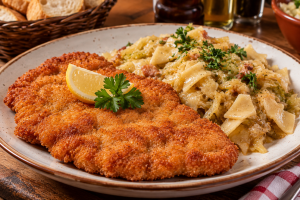 Pileći bečki, krpice sa zeljem