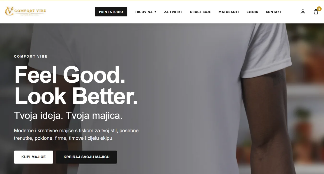Snimka naslovnice web stranice Comfort Vibe